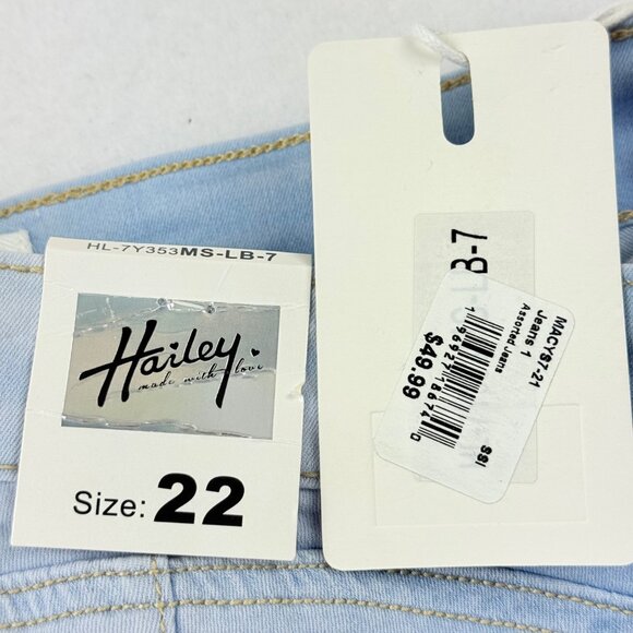 Hailey Womens CoolTech Thin Fabric Light Blue Stretch Denim Jeans Plus Sz 22 NWT - Picture 6 of 12